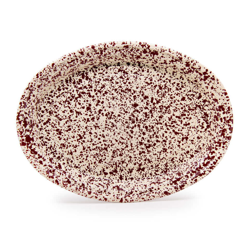 Crow Canyon Cream Splatterwear Oval Tray