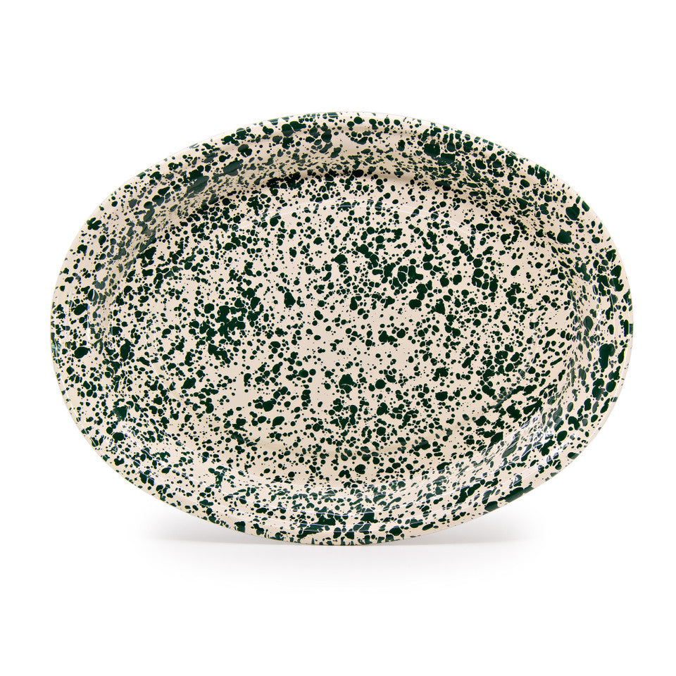 Crow Canyon Cream Splatterwear Oval Tray