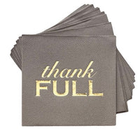 Lined Design Thank Full Cocktail Napkins