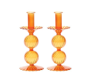 Kim Seybert Hand Blown Glass Candlesticks
