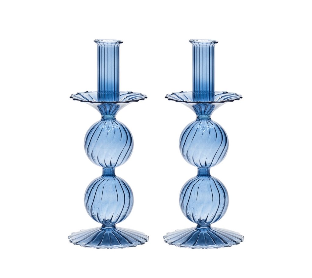 Kim Seybert Hand Blown Glass Candlesticks