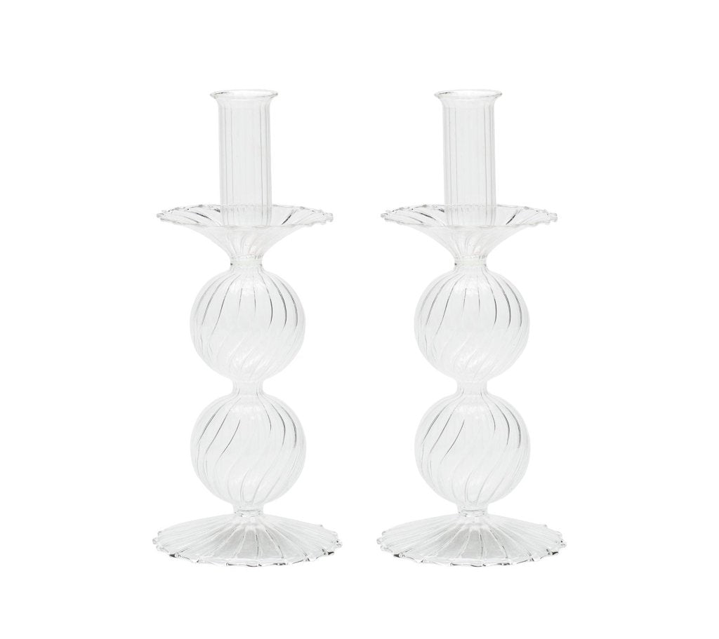 Kim Seybert Hand Blown Glass Candlesticks