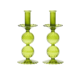 Kim Seybert Hand Blown Glass Candlesticks