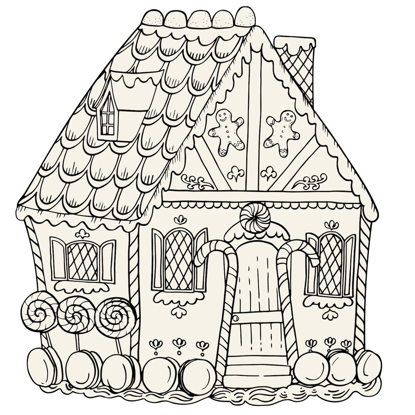 Die-Cut Gingerbread House Coloring Placemats
