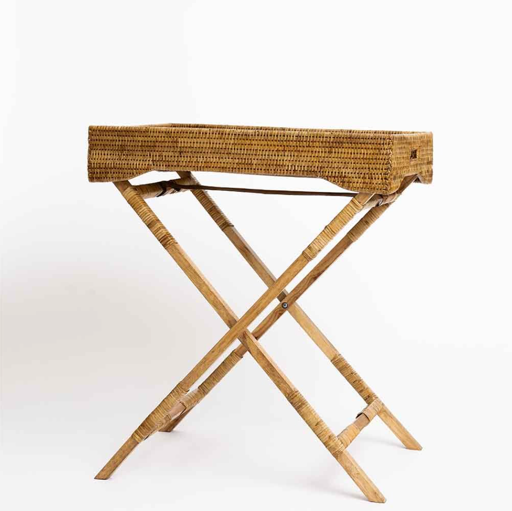 Woven Rattan Butler Tray