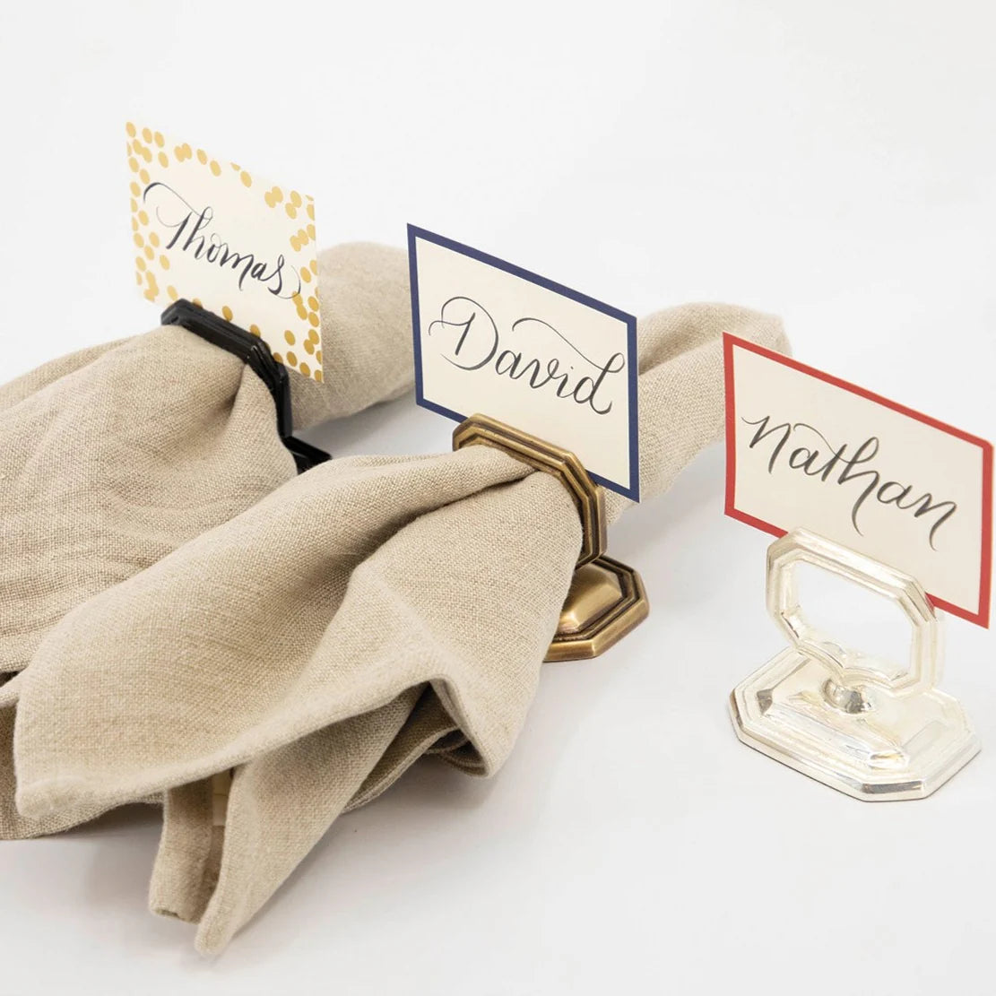 NAPKIN RING WITH PLACE CARD HOLDER