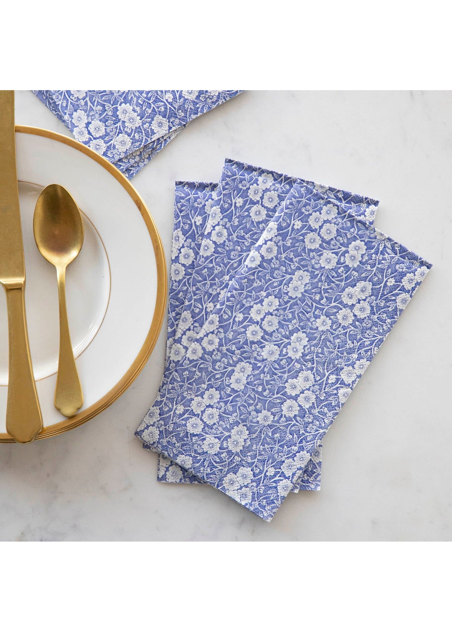 Blue Calico Paper Napkins