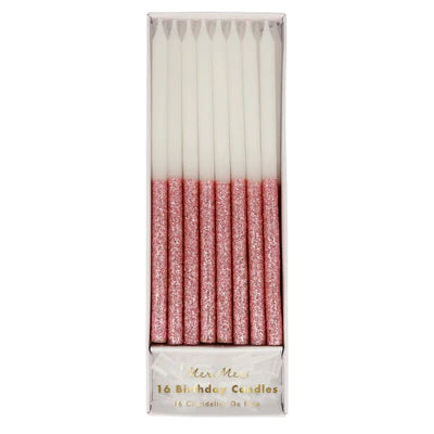 Dusky Pink Glitter Pink Candles
