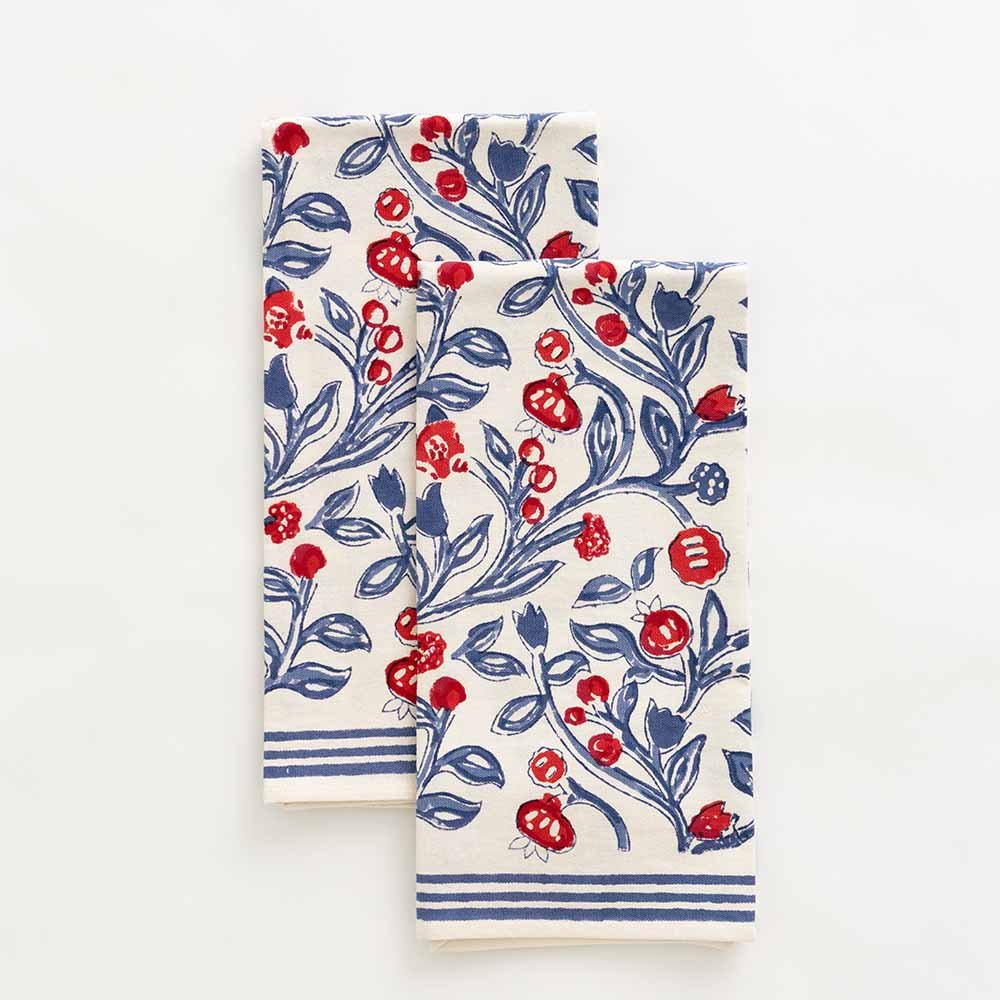Pomegranate Tea Towels - Set of Two