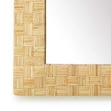 Woven Rectangle Rattan Wall Mirror