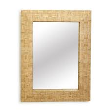 Woven Rectangle Rattan Wall Mirror