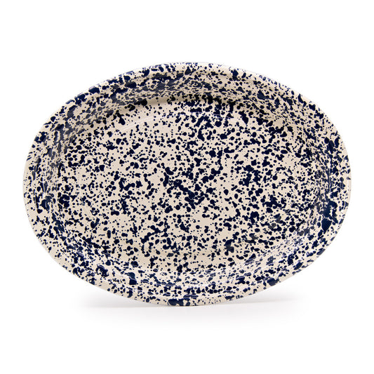Crow Canyon Cream Splatterwear Oval Tray