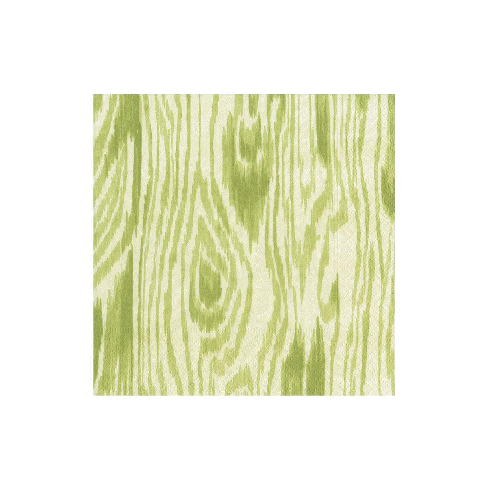 Caspari Woodgrain Napkin in color Moss Green