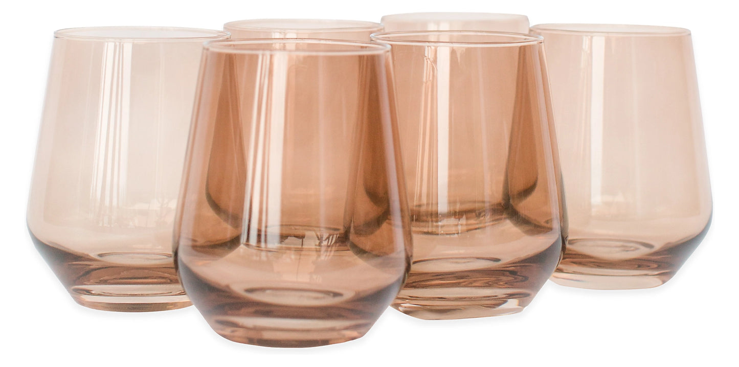 Glass Stemless Wine Glasses