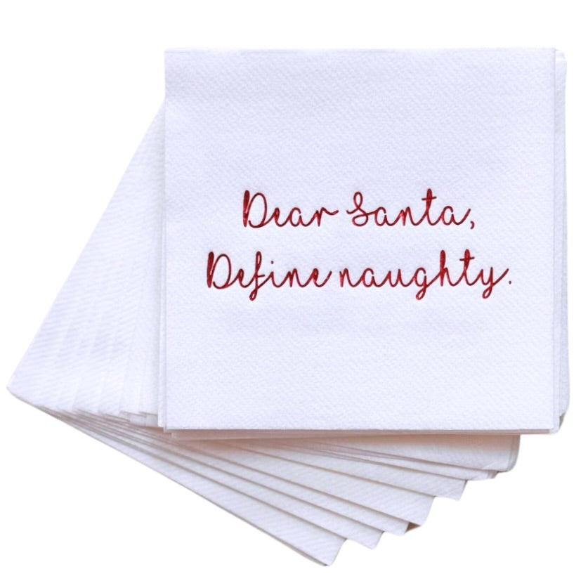 Lined Design Dear Santa Cocktail Napkins