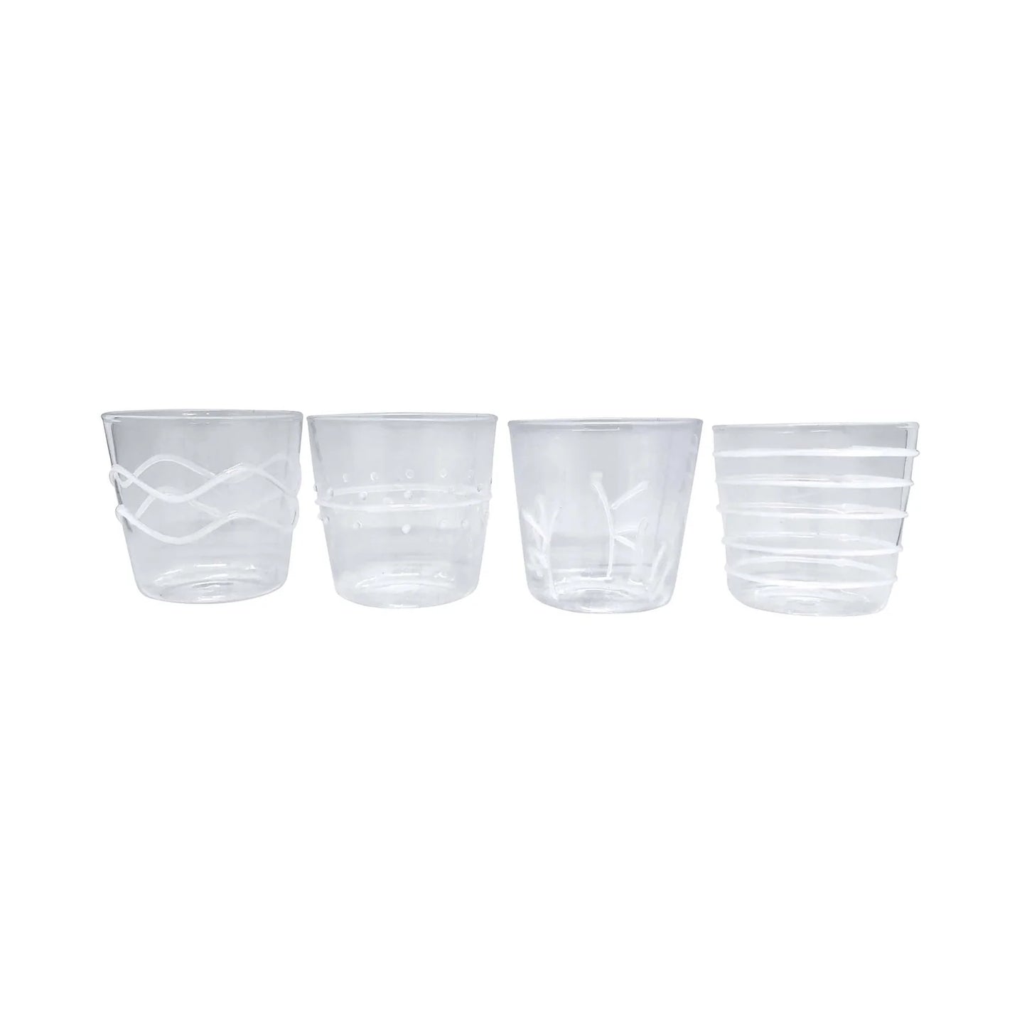 White Applique Drinking Glasses