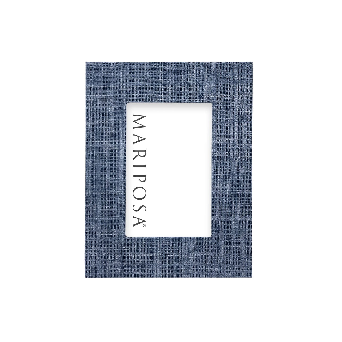 Heather Blue Faux Grasscloth Frame