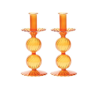 Hand Blown Glass Candlesticks