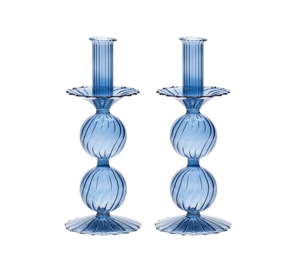 Hand Blown Glass Candlesticks