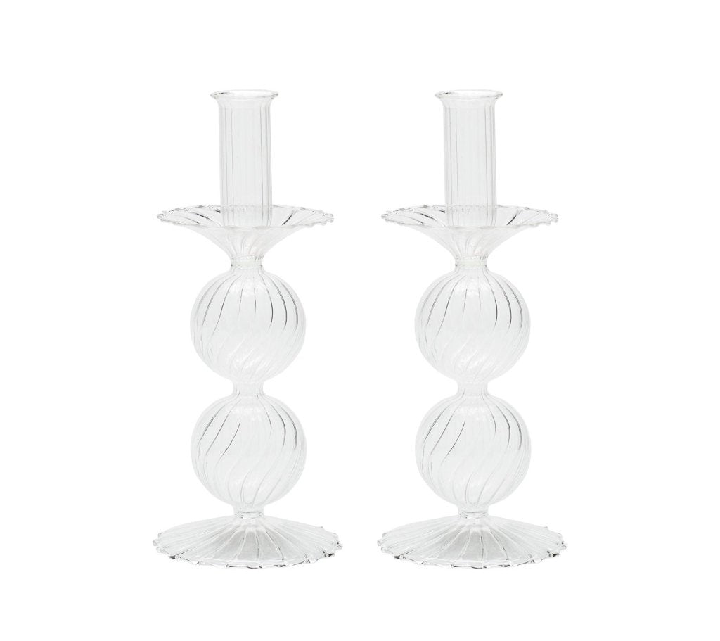 Hand Blown Glass Candlesticks