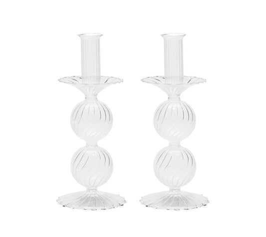 Hand Blown Glass Candlesticks