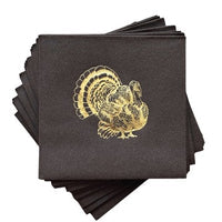 Line Design Gold Turkey Cocktail Napkins