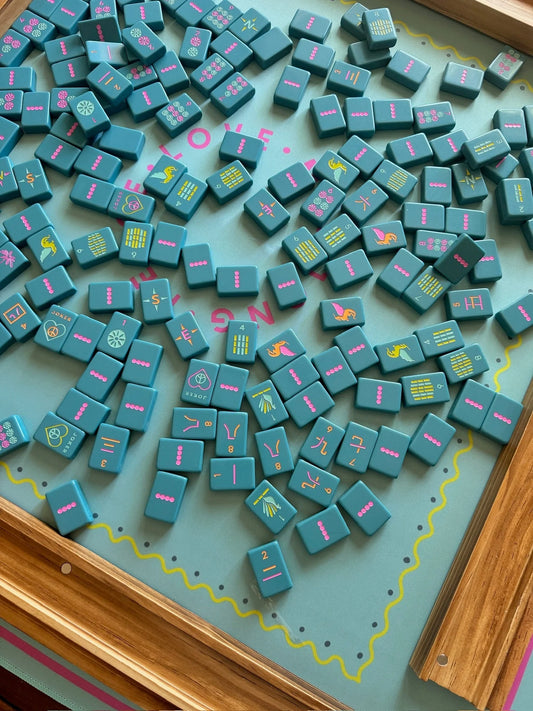 Peace Love Mahjong Totally Teal Tiles