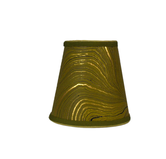 Shade Cover in Marbleized Paper in color Sage