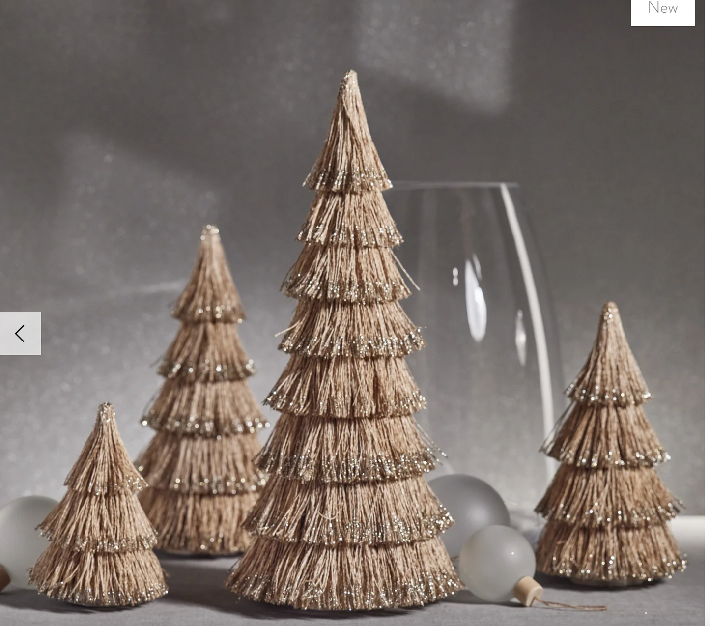 Abaca Rope All-Natural Tree with Glitter Trim