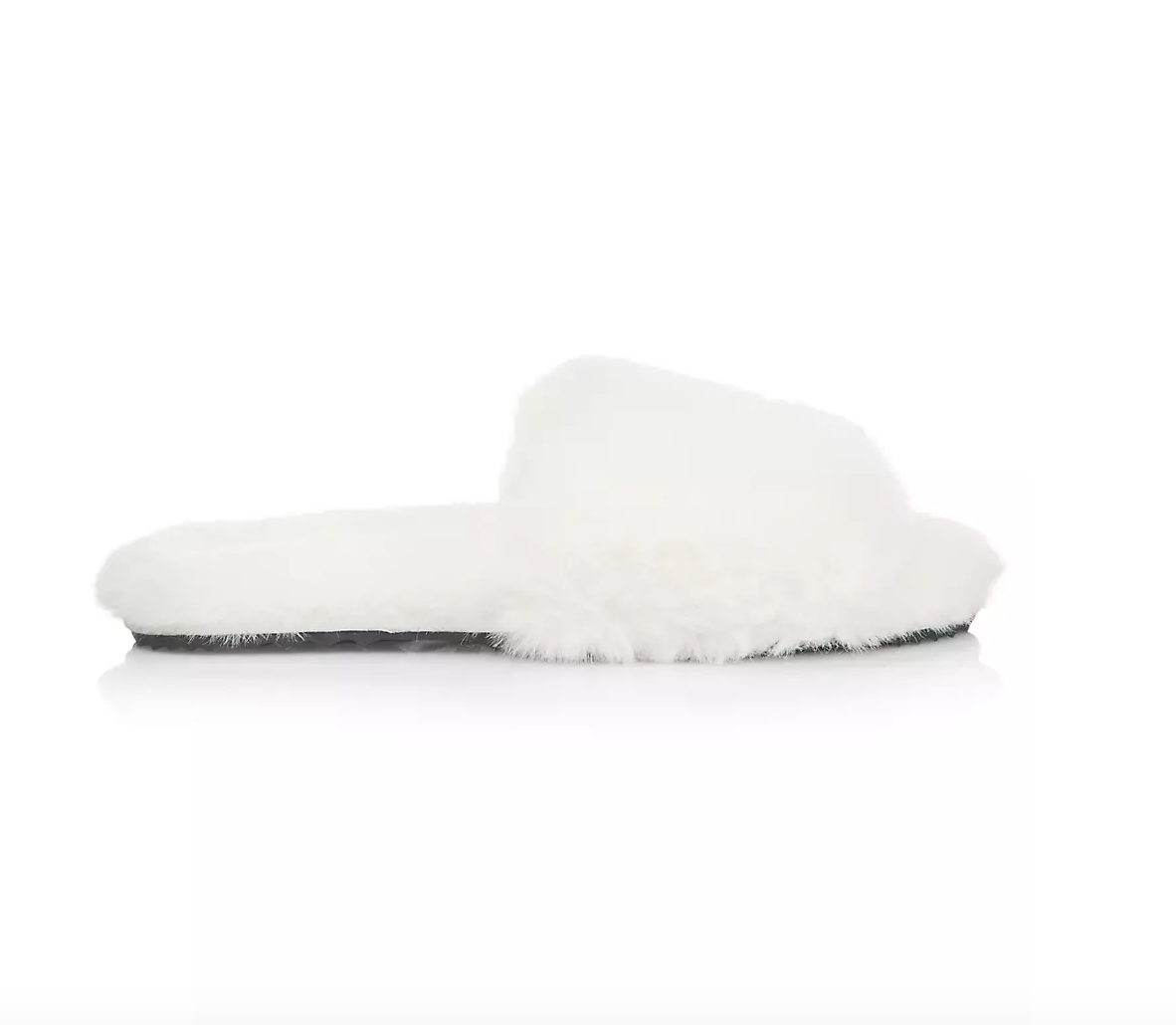 Slipper- Ivory Faux Fur