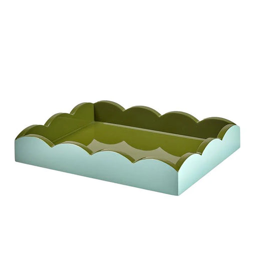 Addison Ross Blue/Green Two Tone Scalloped Tray