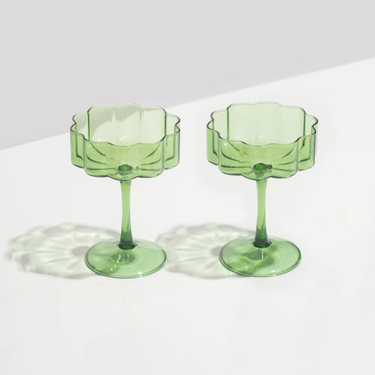 Wave Coupe Glasses - Set of 2