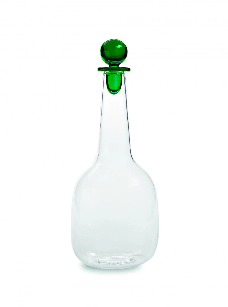 Glass Bottle with Colored Glass Top