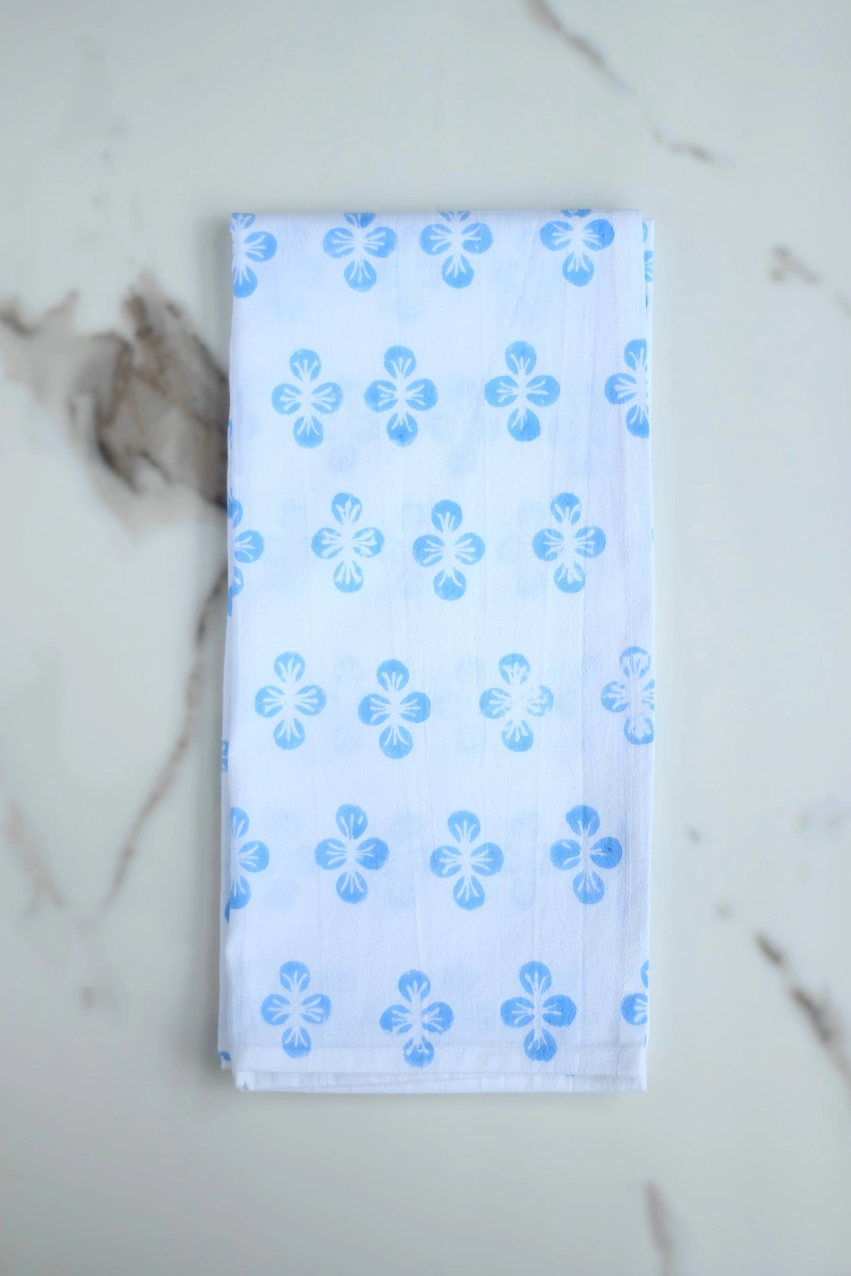 Mended Tea Towel in Dogwood Print