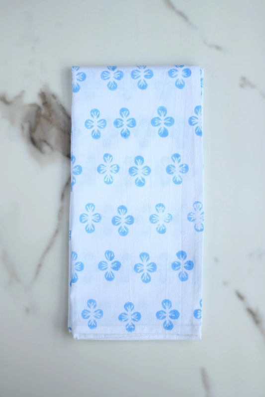Mended Tea Towel in Dogwood Print