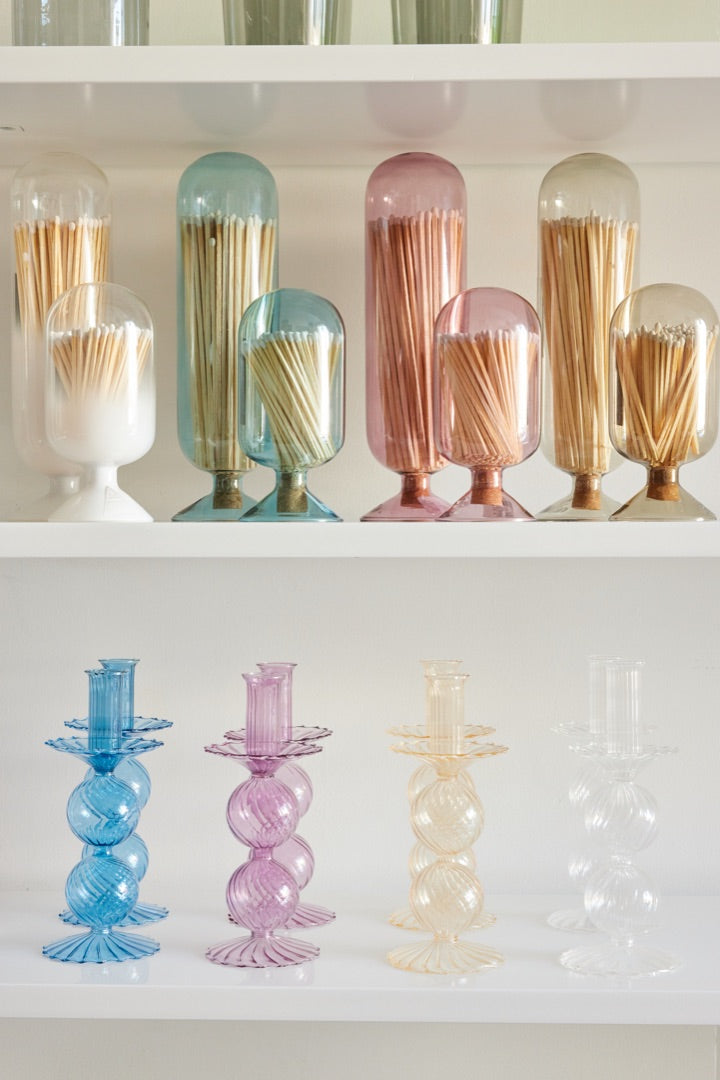 Hand Blown Glass Candlesticks