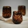 Stemless Tortoise All Purpose Glass - Amber and Black - Set of 4